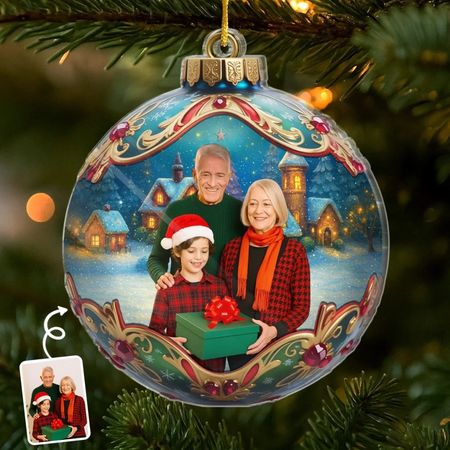 Brugerdefineret fotoakrylornament - Personlige julegaver til mor, far, børn - Sammen er vores tradition